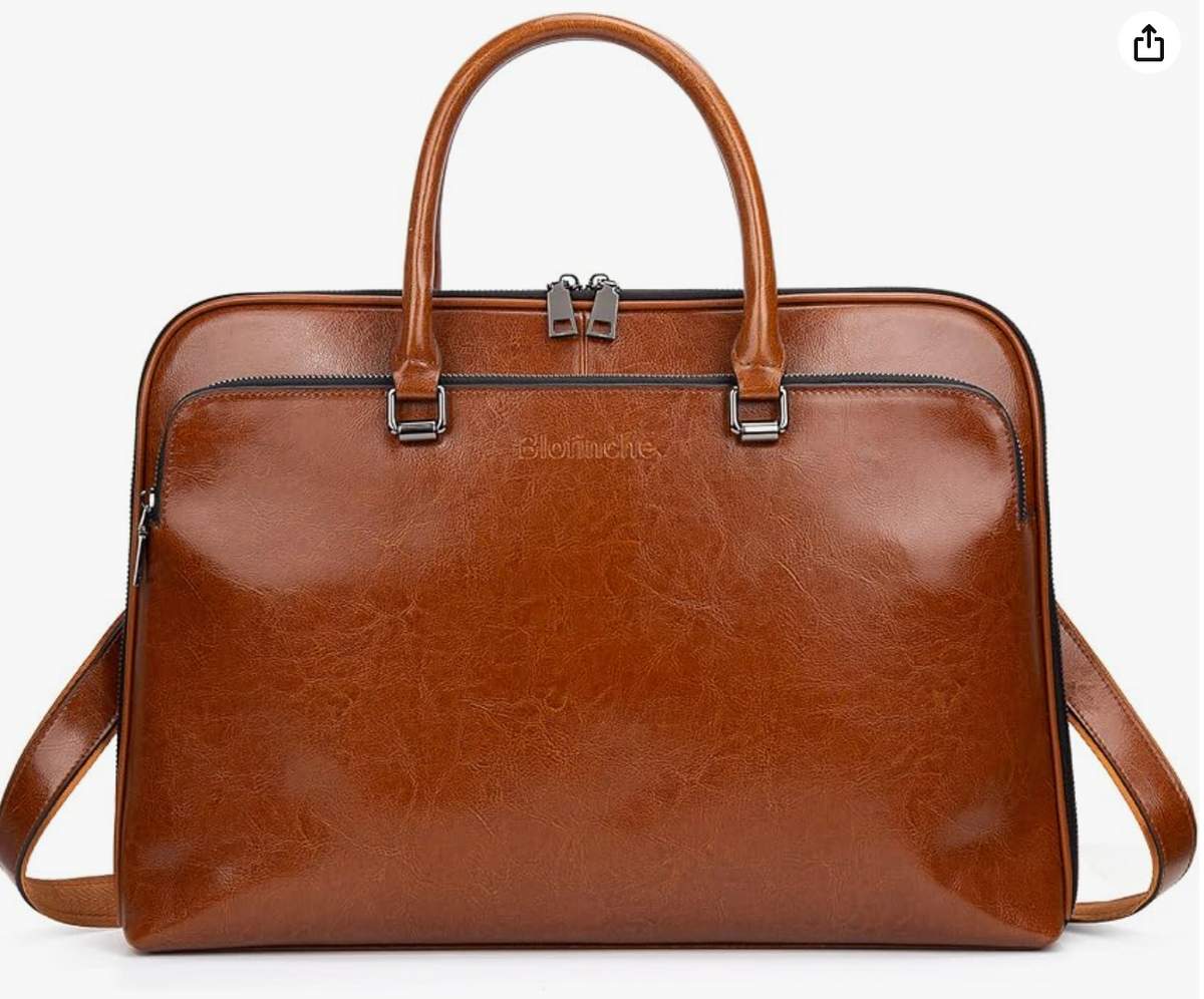 Premium Genuine Leather Laptop Briefcase – Professional Business Bag