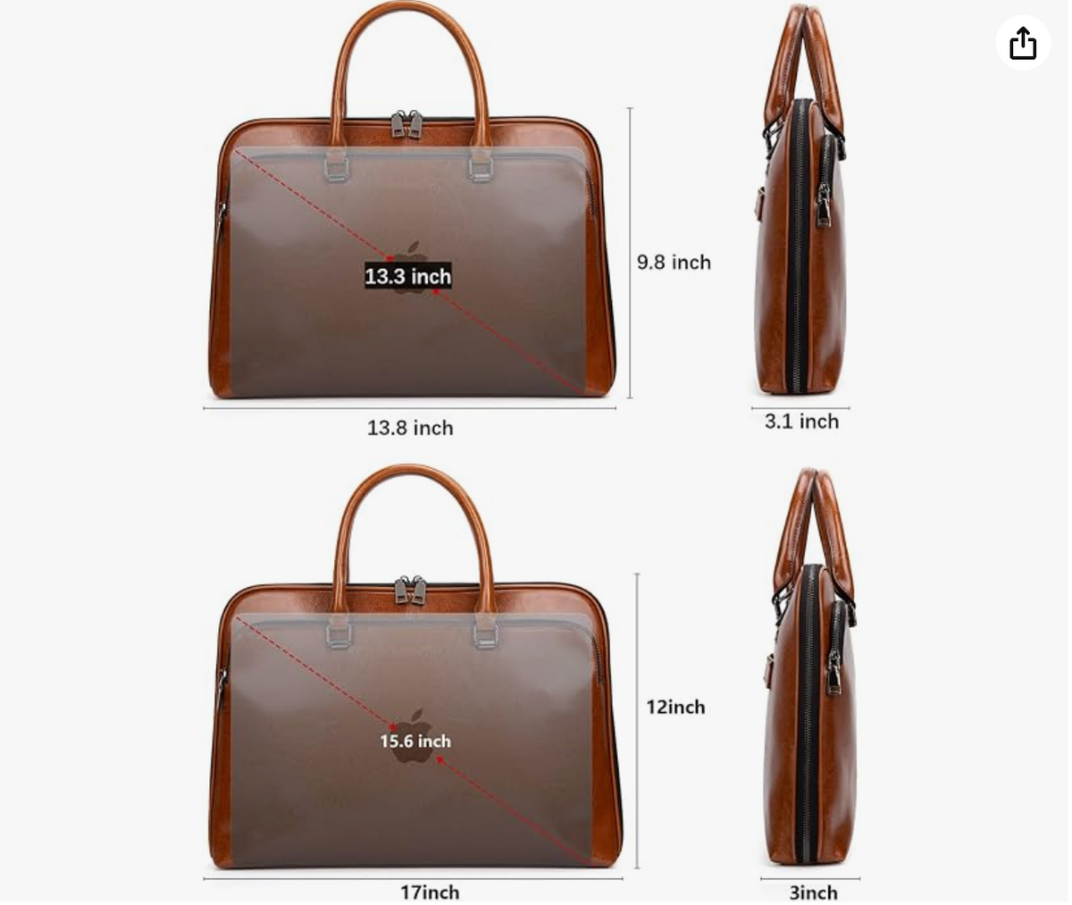 Premium Genuine Leather Laptop Briefcase – Professional Business Bag