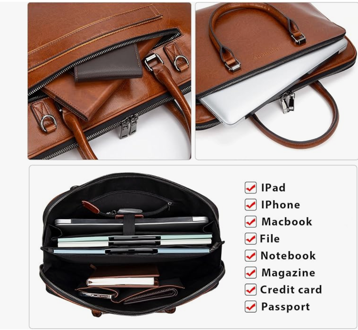 Premium Genuine Leather Laptop Briefcase – Professional Business Bag