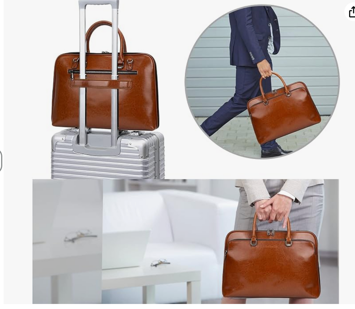 Premium Genuine Leather Laptop Briefcase – Professional Business Bag