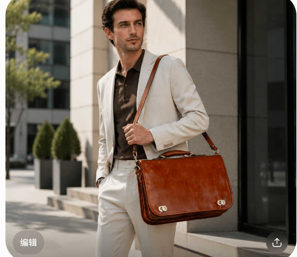 Men's Vintage Genuine Leather Briefcase | Italian Full-Grain Cowhide Laptop Bag | Business Handbag & Crossbody | Premium Gift Box