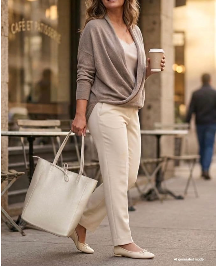 Women's Genuine Leather Italian Tote Bag – Large Crossbody