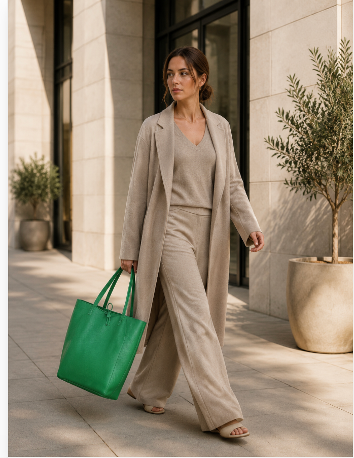 Women's Genuine Leather Italian Tote Bag – Large Crossbody
