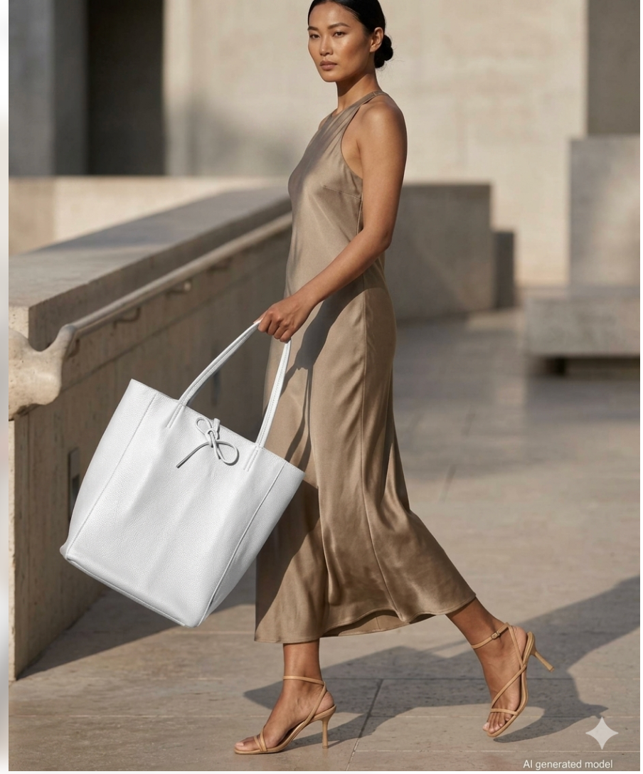 Women's Genuine Leather Italian Tote Bag – Large Crossbody