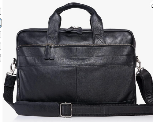 Genuine Leather Briefcase | 16" Laptop Messenger Bag for Men & Women | Office Work Business Shoulder Bag | Adjustable Strap & Laptop Compartment