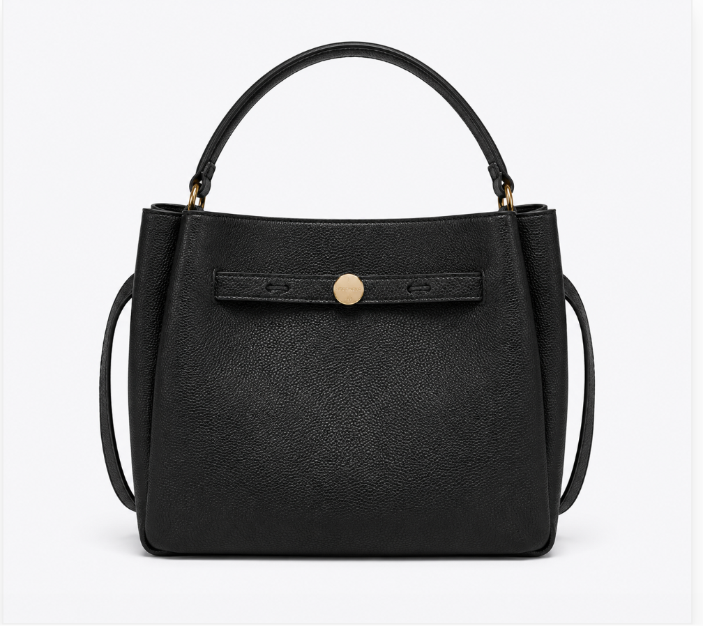 Women's Genuine Leather Structured Tote Bag – Large Capacity Top Handle Shoulder Bag