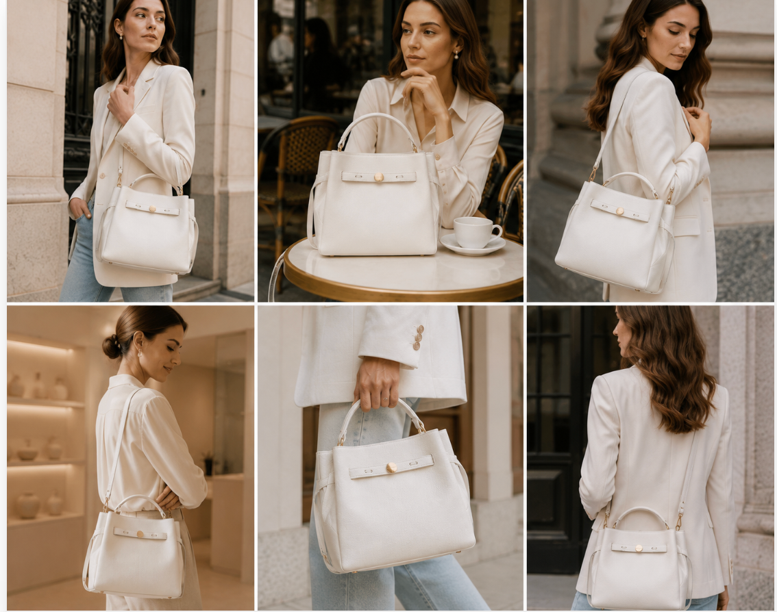 Women's Genuine Leather Structured Tote Bag – Large Capacity Top Handle Shoulder Bag