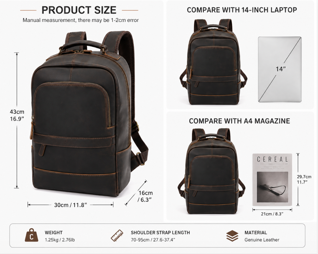 Premium Leather Backpacks, Made for Your Brand OEM / ODM • Custom Design • Factory Direct