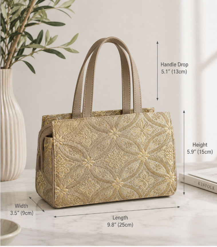 Premium Gold Embroidered Women’s Tote Bag – Elegant Fashion Handbag | OEM & ODM Available