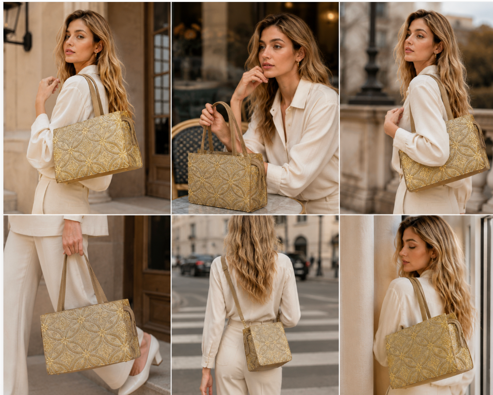 Premium Gold Embroidered Women’s Tote Bag – Elegant Fashion Handbag | OEM & ODM Available