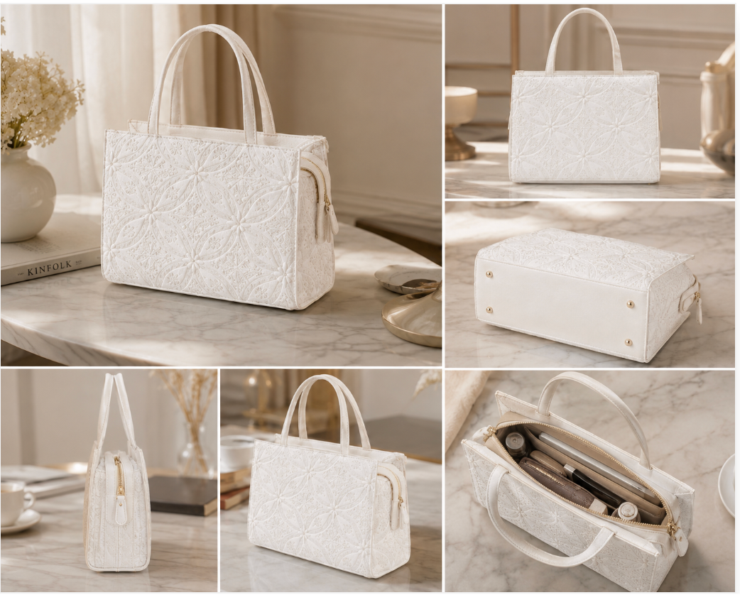 Premium Gold Embroidered Women’s Tote Bag – Elegant Fashion Handbag | OEM & ODM Available