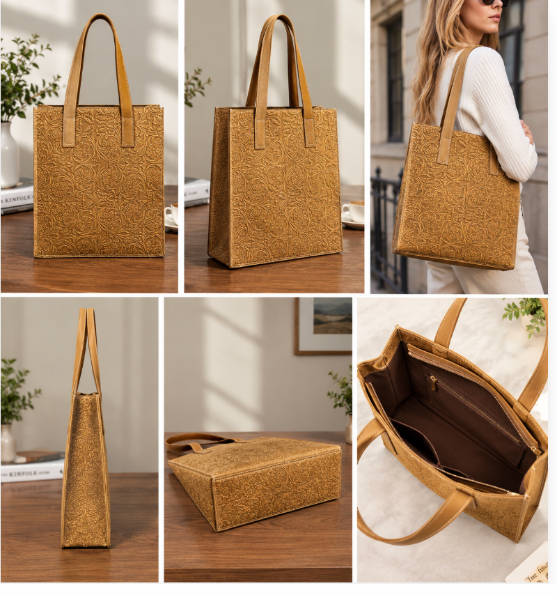 Luxury Embossed Floral Tote Bag – Elegant Everyday Carry