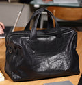 Pabin Men's Genuine Leather Large Capacity Travel Tote Bag | Full-Grain Cowhide Shoulder & Crossbody Bag