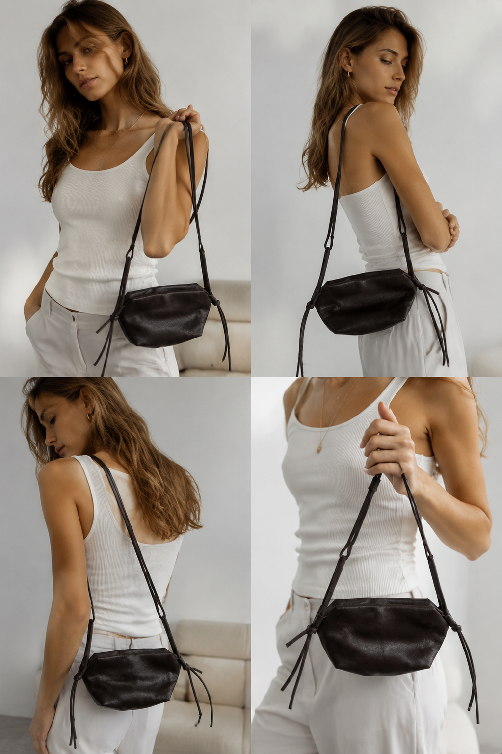 Premium Veg-Tanned Leather Crossbody Bag | Casual Minimalist Fashion Purse